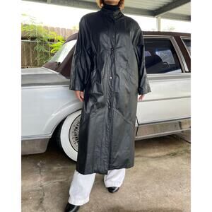 🔥Vintage Capri 100% Leather Dark Academia Indie Grunge Classic Trench Coat MP